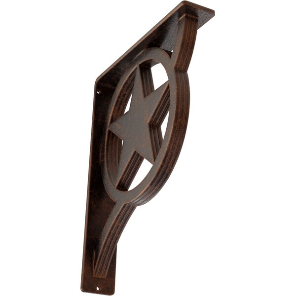 Ekena Millwork Austin Wrought Iron Bracket, (Triple center brace), Antiqued Copper 2"W x 10"D x 12"H BKTM02X10X12TAUACO - main